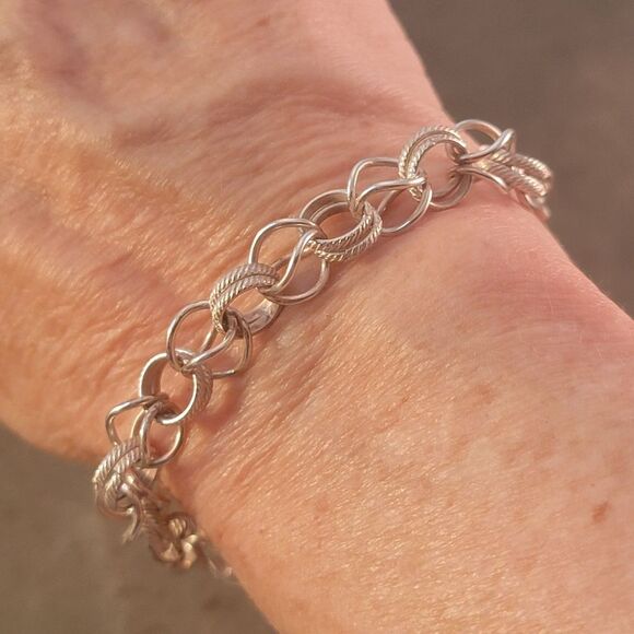 Sterling ITALY Handcrafted Fancy Link Bracelet - Picture 3 of 7